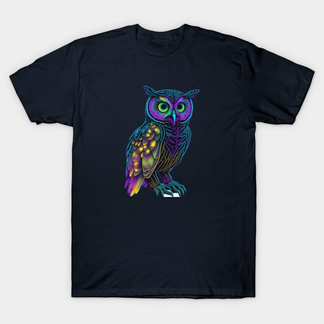 Holographic colorful  cute owl T-Shirt by halazidan